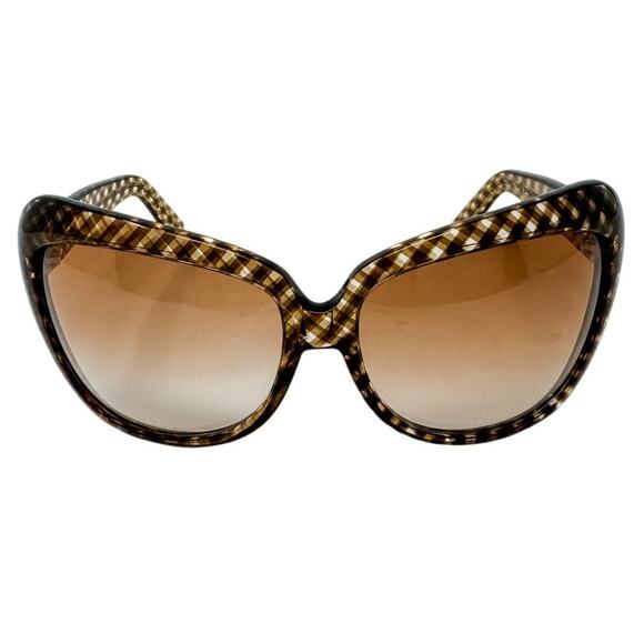 Bottega Veneta intrecciato check checkered oversized wrap sunglasses + case - Picture 3 of 9